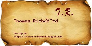 Thomas Richárd névjegykártya